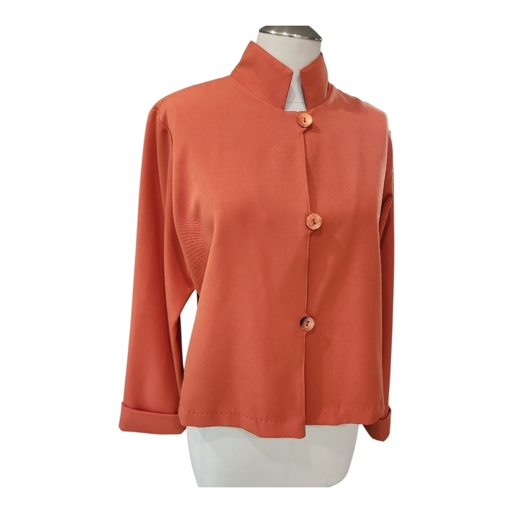Staples Mandarin Collar Orange Jacket Blazer Size 6